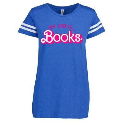 My Job Is Books Retro Pink Style Reading Books Enza Ladies Jersey Football T-Shirt