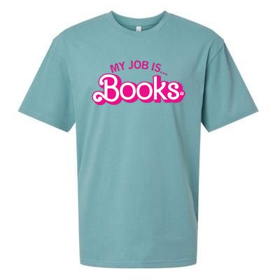 My Job Is Books Retro Pink Style Reading Books Sueded Cloud Jersey T-Shirt