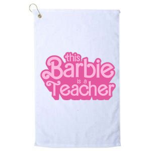 My Job Is Teach Pink Teacher Funny Teacher Gift Platinum Collection Golf Towel