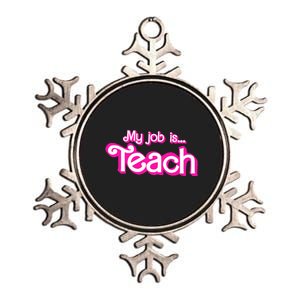 My Job Is Teach Pink Metallic Star Ornament