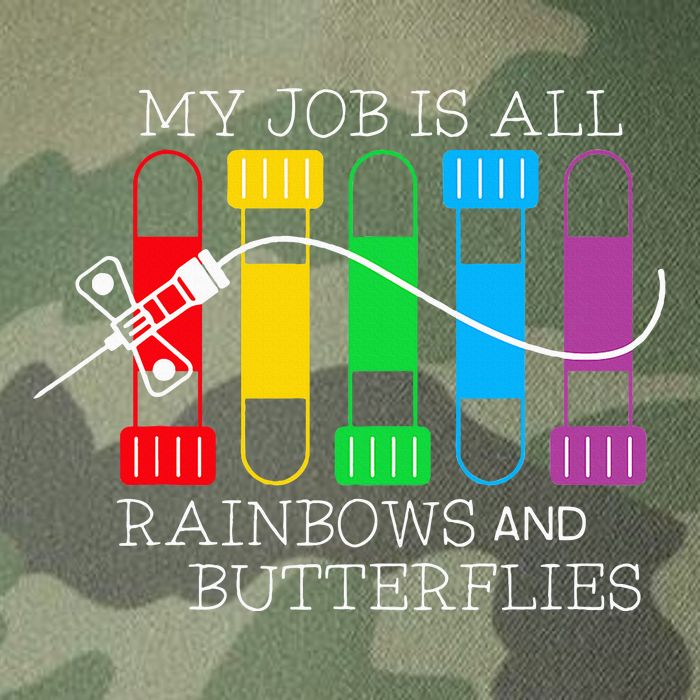 My Job Is All Rainbows & Butterflies Lab Tech Phlebotomist Legacy Tie Dye Trucker Hat