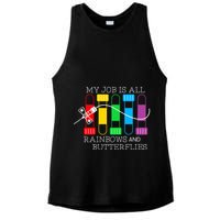 My Job Is All Rainbows & Butterflies Lab Tech Phlebotomist Ladies PosiCharge Tri-Blend Wicking Tank