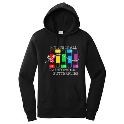 My Job Is All Rainbows & Butterflies Lab Tech Phlebotomist Women's Pullover Hoodie