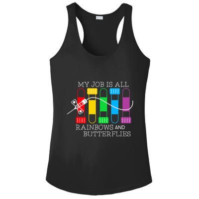 My Job Is All Rainbows & Butterflies Lab Tech Phlebotomist Ladies PosiCharge Competitor Racerback Tank