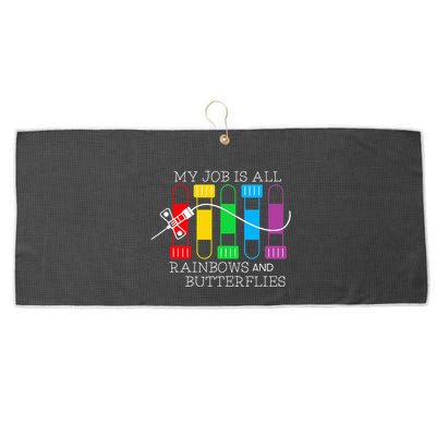 My Job Is All Rainbows & Butterflies Lab Tech Phlebotomist Large Microfiber Waffle Golf Towel
