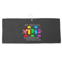 My Job Is All Rainbows & Butterflies Lab Tech Phlebotomist Large Microfiber Waffle Golf Towel
