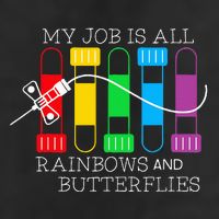 My Job Is All Rainbows & Butterflies Lab Tech Phlebotomist Large Microfiber Waffle Golf Towel