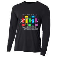 My Job Is All Rainbows & Butterflies Lab Tech Phlebotomist Cooling Performance Long Sleeve Crew