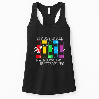 My Job Is All Rainbows & Butterflies Lab Tech Phlebotomist Womens Tank Top