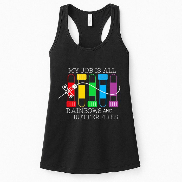 My Job Is All Rainbows & Butterflies Lab Tech Phlebotomist Womens Tank Top