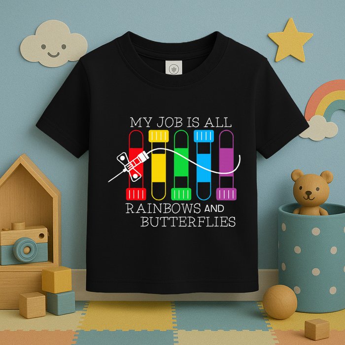 My Job Is All Rainbows & Butterflies Lab Tech Phlebotomist Toddler T-Shirt