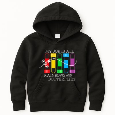 My Job Is All Rainbows & Butterflies Lab Tech Phlebotomist Kids Hoodie