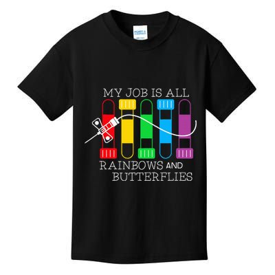 My Job Is All Rainbows & Butterflies Lab Tech Phlebotomist Kids T-Shirt