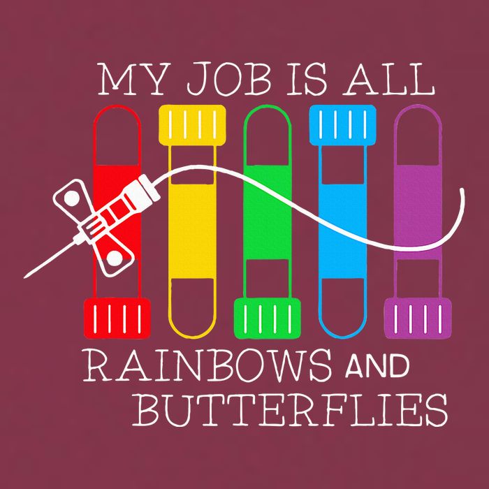 My Job Is All Rainbows & Butterflies Lab Tech Phlebotomist 16oz Travel Tumbler