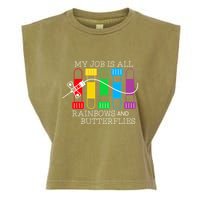 My Job Is All Rainbows & Butterflies Lab Tech Phlebotomist Garment-Dyed Women's Muscle Tee