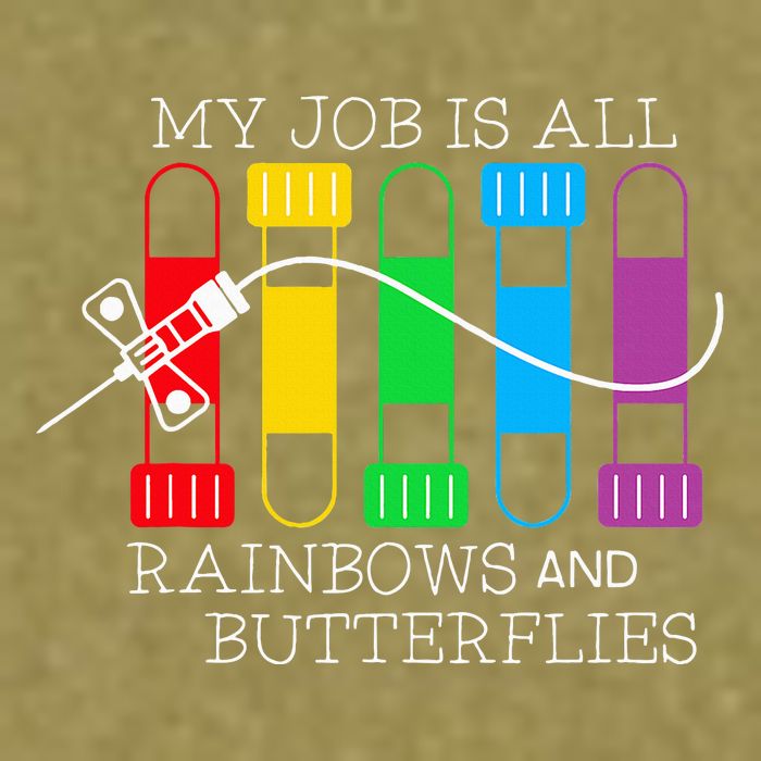 My Job Is All Rainbows & Butterflies Lab Tech Phlebotomist Garment-Dyed Women's Muscle Tee