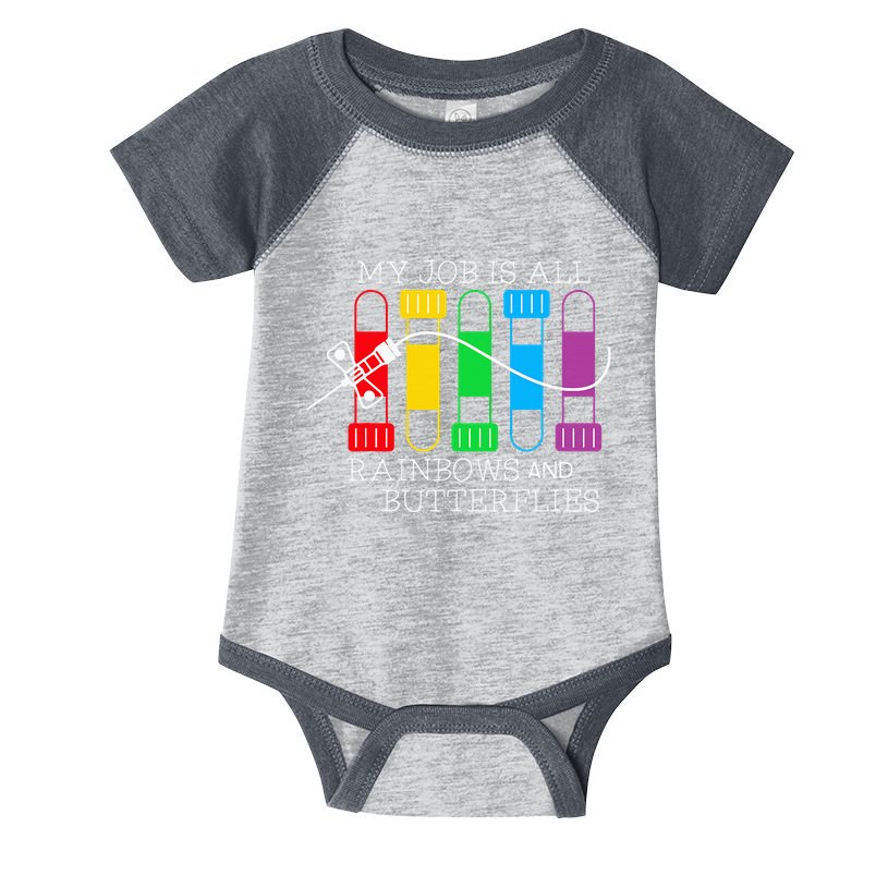 My Job Is All Rainbows & Butterflies Lab Tech Phlebotomist Infant Baby Jersey Bodysuit