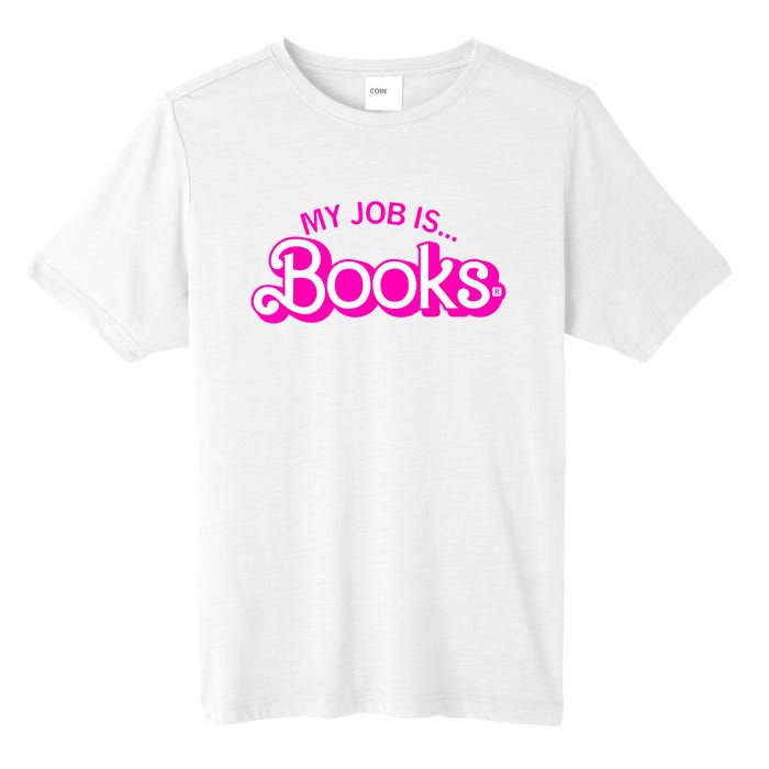 My Job Is Books Retro Pink Funny Reading Books Tall Fusion ChromaSoft Performance T-Shirt