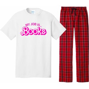 My Job Is Books Retro Pink Funny Reading Books Pajama Set