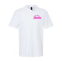 My Job Is Books Retro Pink Funny Reading Books Softstyle Adult Sport Polo