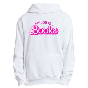 My Job Is Books Retro Pink Funny Reading Books Urban Pullover Hoodie