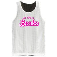 My Job Is Books Retro Pink Funny Reading Books Mesh Reversible Basketball Jersey Tank