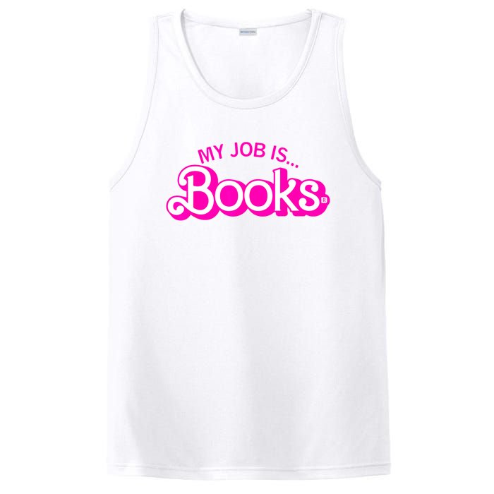 My Job Is Books Retro Pink Funny Reading Books PosiCharge Competitor Tank