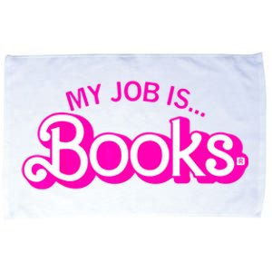 My Job Is Books Retro Pink Funny Reading Books Microfiber Hand Towel