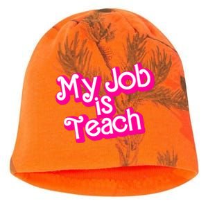 My Job Is Teach Pink Life Funny Teacher Gift Kati - Camo Knit Beanie