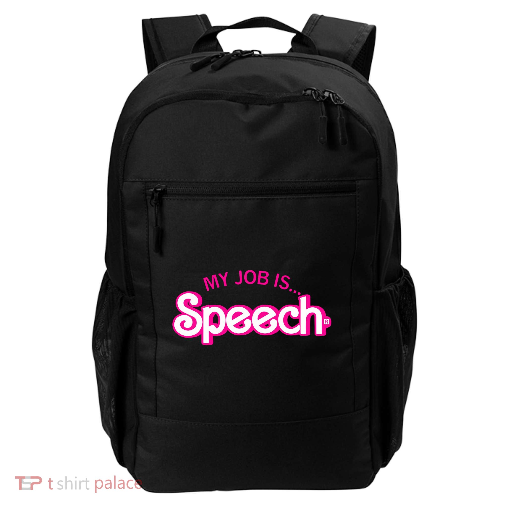 My Job Is Speech Therapist SLP Retro Pink Style Speech Gift Daily Commute Backpack