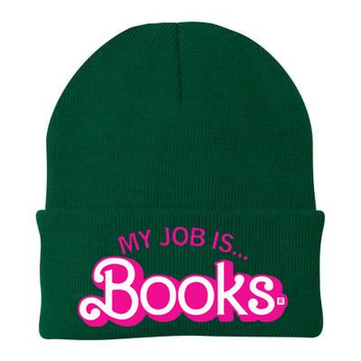 My Job Is Books Retro Pink Style Reading Books Knit Cap Winter Beanie