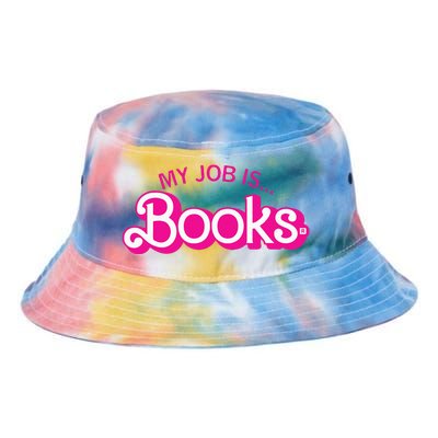 My Job Is Books Retro Pink Style Reading Books Tie Dye Newport Bucket Hat