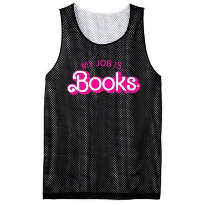 My Job Is Books Retro Pink Style Reading Books Mesh Reversible Basketball Jersey Tank