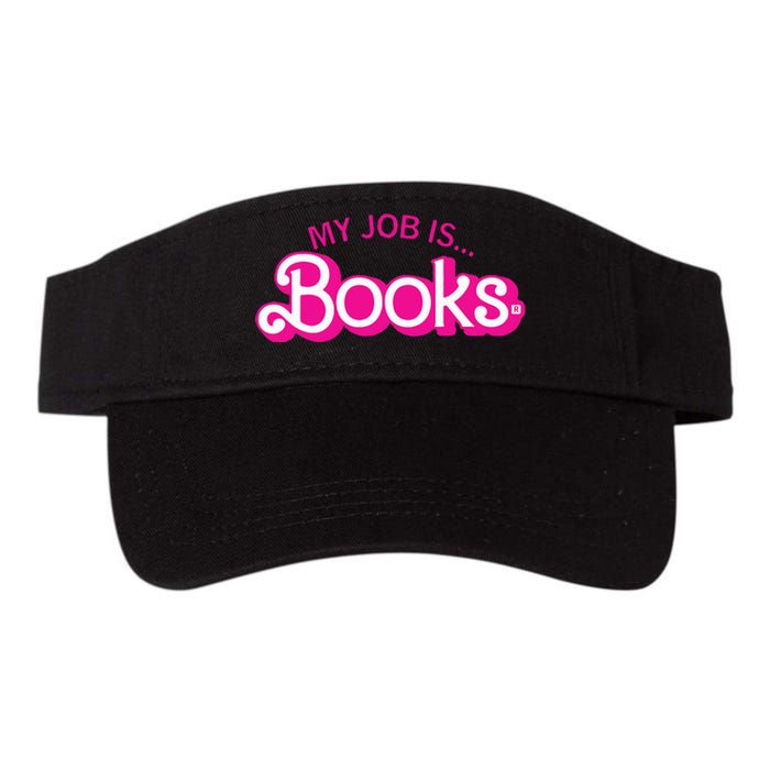 My Job Is Books Retro Pink Style Reading Books Valucap Bio-Washed Visor