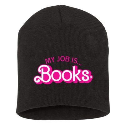 My Job Is Books Retro Pink Style Reading Books Short Acrylic Beanie