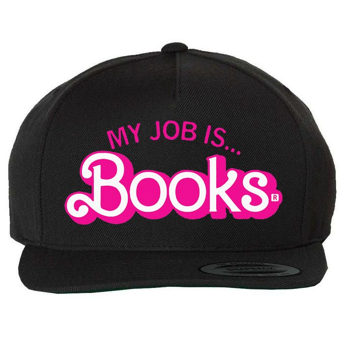 My Job Is Books Retro Pink Style Reading Books Wool Snapback Cap