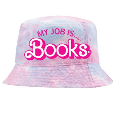 My Job Is Books Retro Pink Style Reading Books Tie-Dyed Bucket Hat