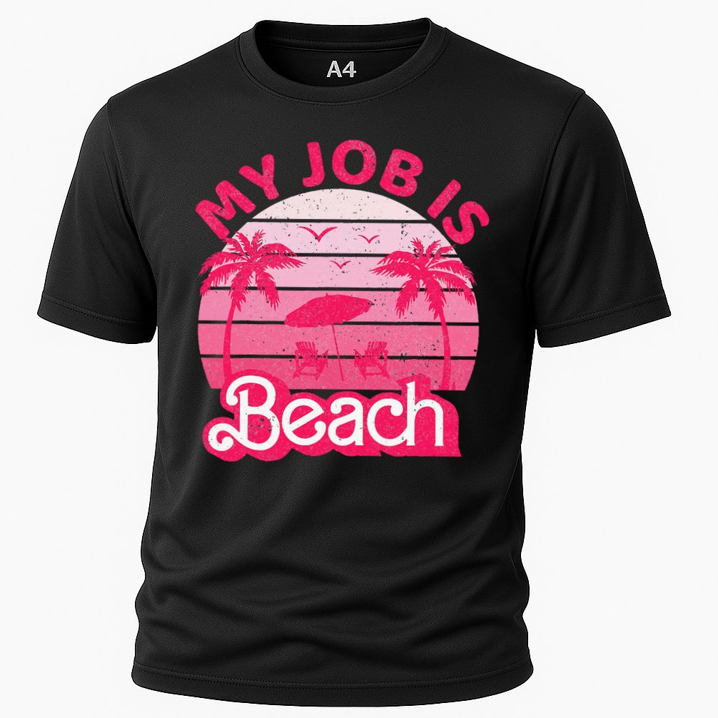 My Job Is Beach Retro Vintage Funny Gift Beach Jobs Performance Shirt