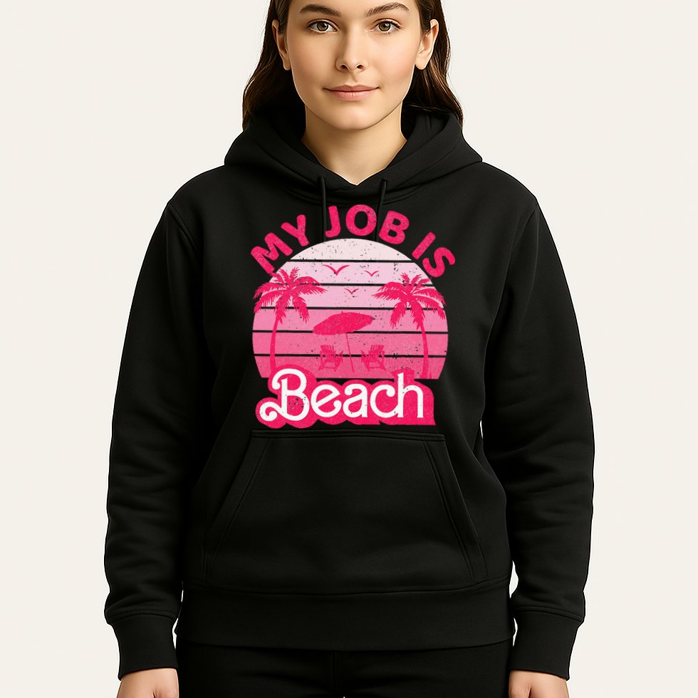 My Job Is Beach Retro Vintage Funny Gift Beach Jobs Hoodie