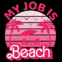 My Job Is Beach Retro Vintage Funny Gift Beach Jobs Hoodie