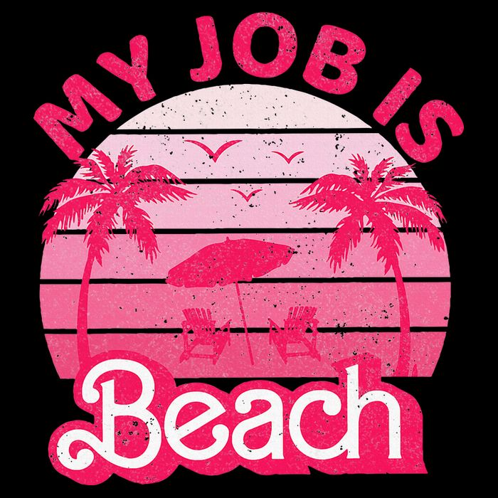 My Job Is Beach Retro Vintage Funny Gift Beach Jobs Hoodie