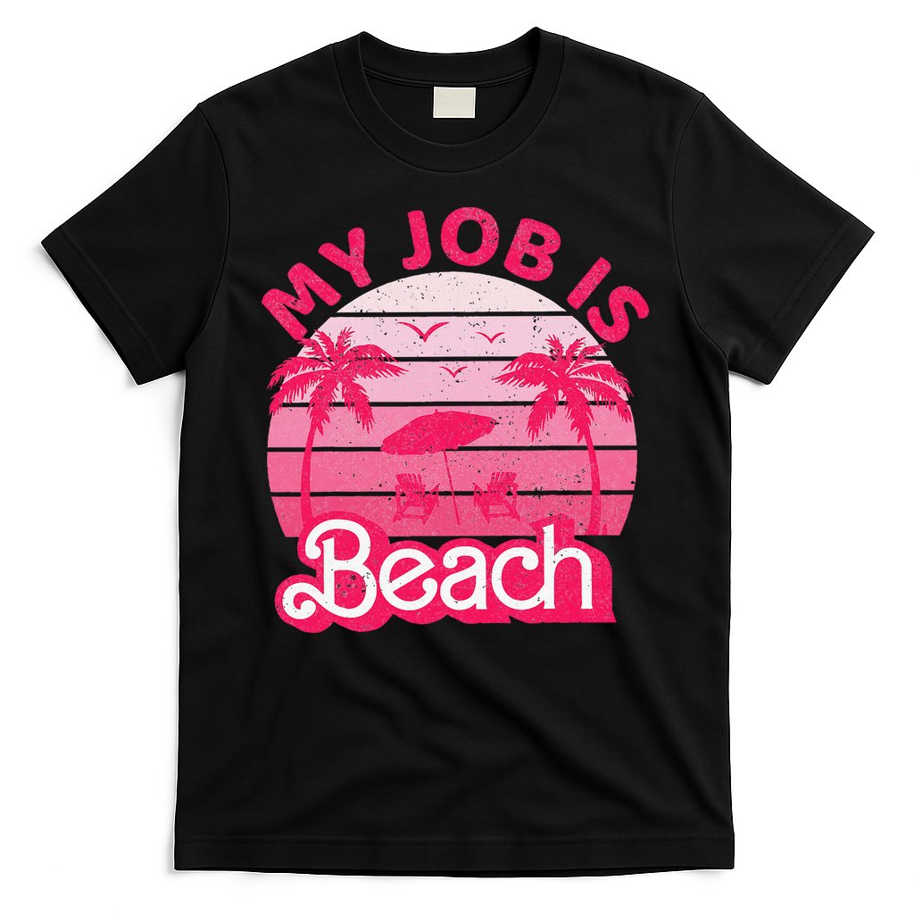 My Job Is Beach Retro Vintage Funny Gift Beach Jobs T-Shirt