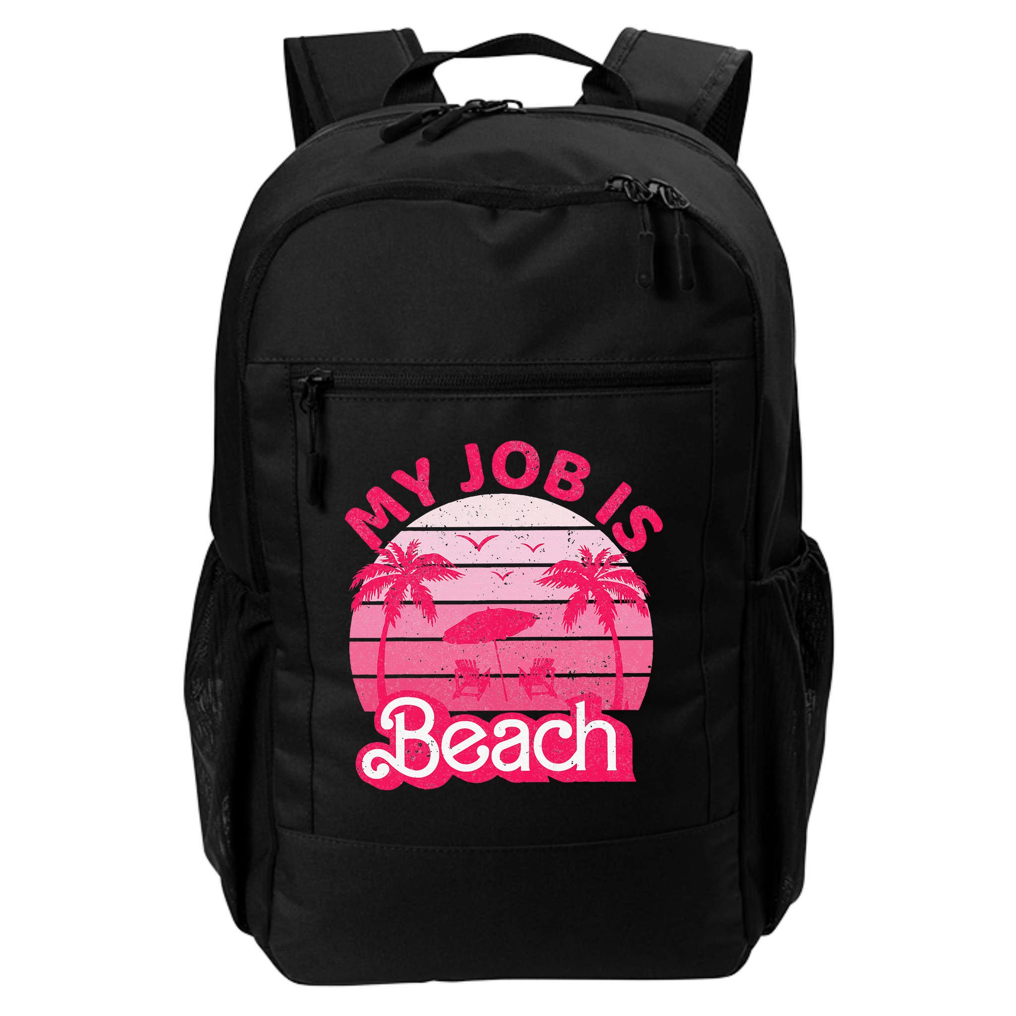 My Job Is Beach Retro Vintage Funny Gift Beach Jobs Backpack