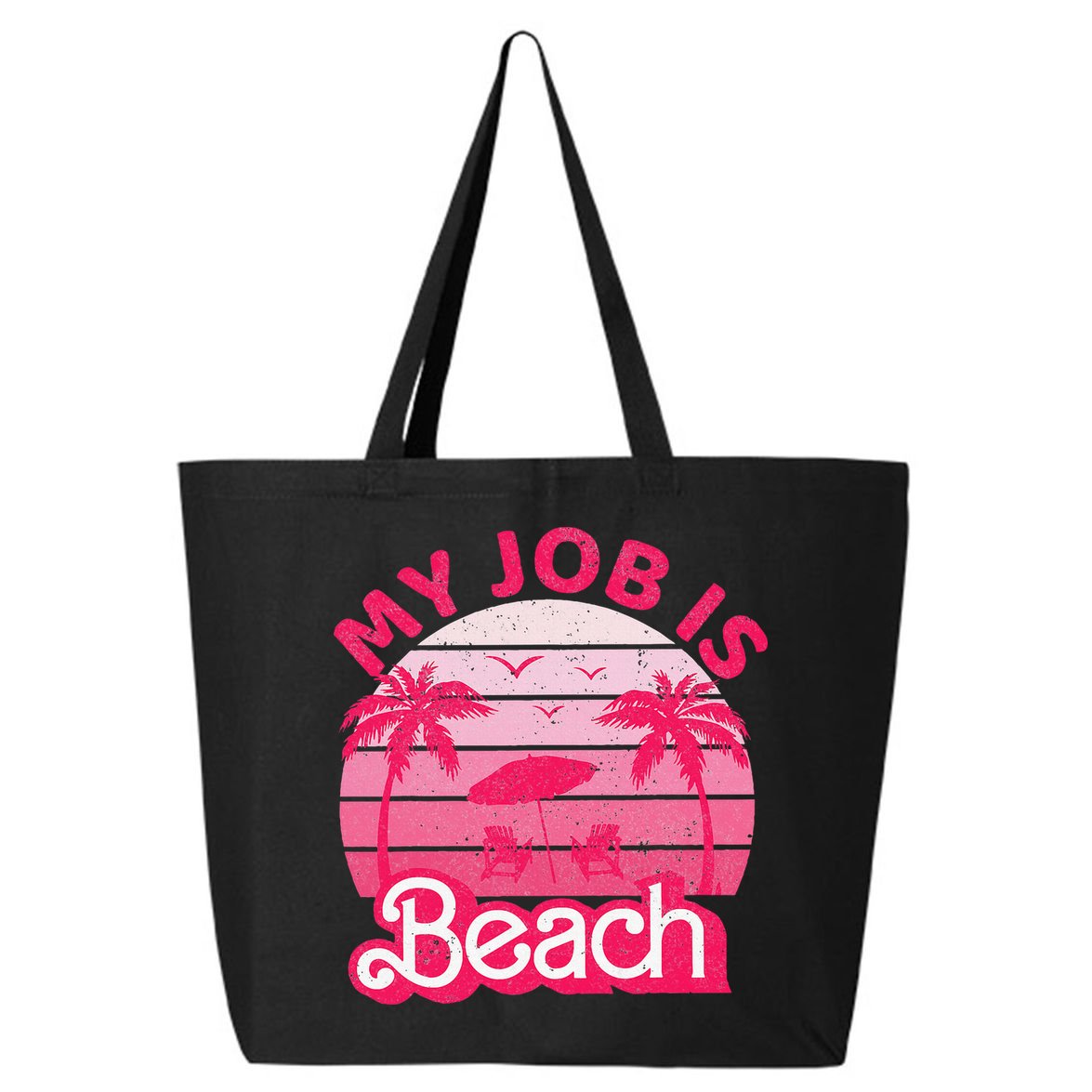 My Job Is Beach Retro Vintage Funny Gift Beach Jobs 25L Jumbo Tote