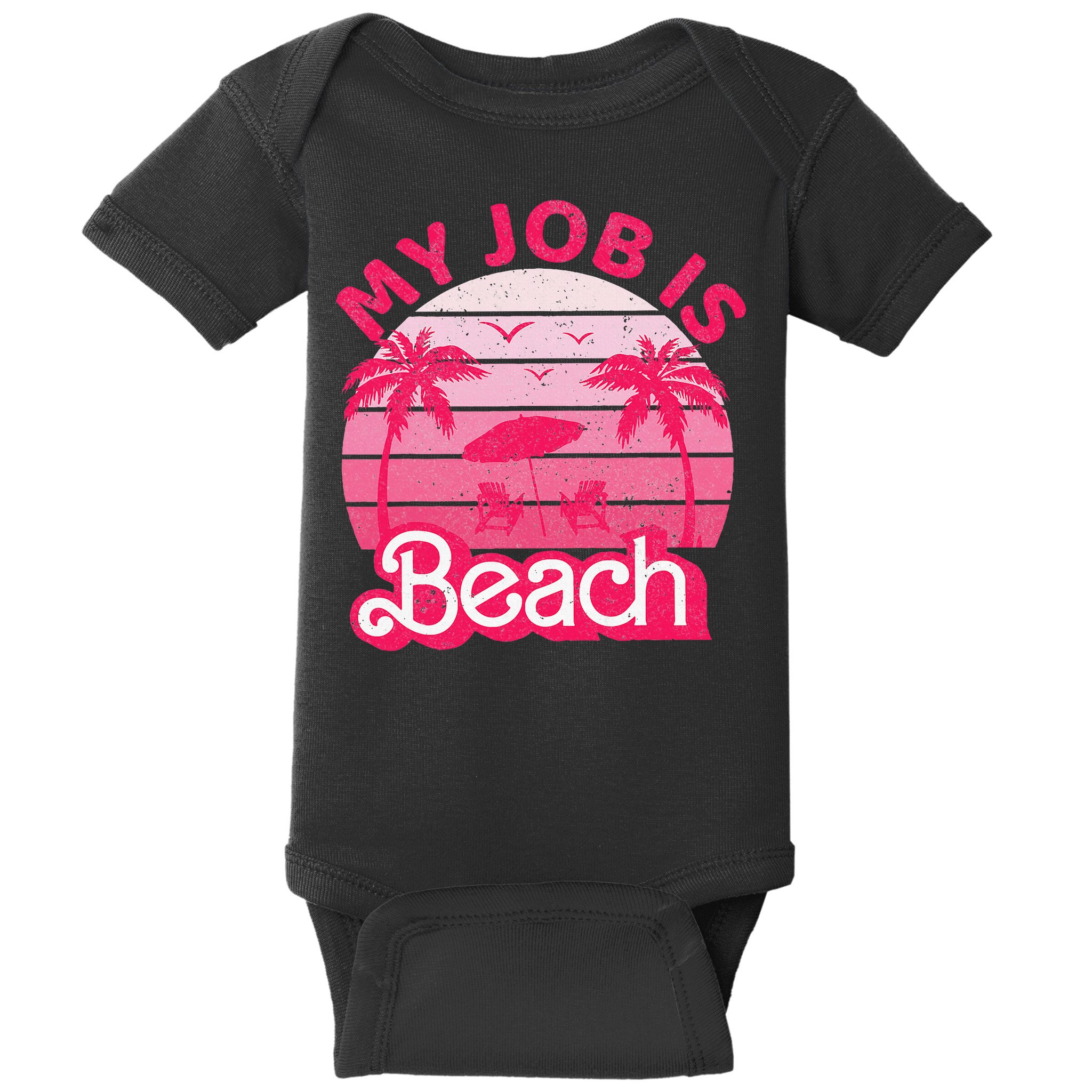 My Job Is Beach Retro Vintage Funny Gift Beach Jobs Baby Bodysuit