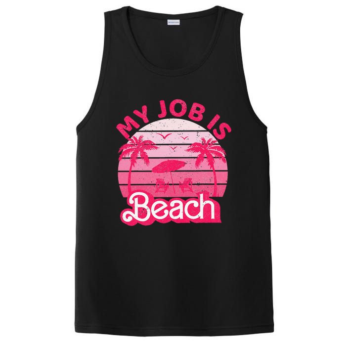 My Job Is Beach Retro Vintage Funny Gift Beach Jobs PosiCharge Competitor Tank