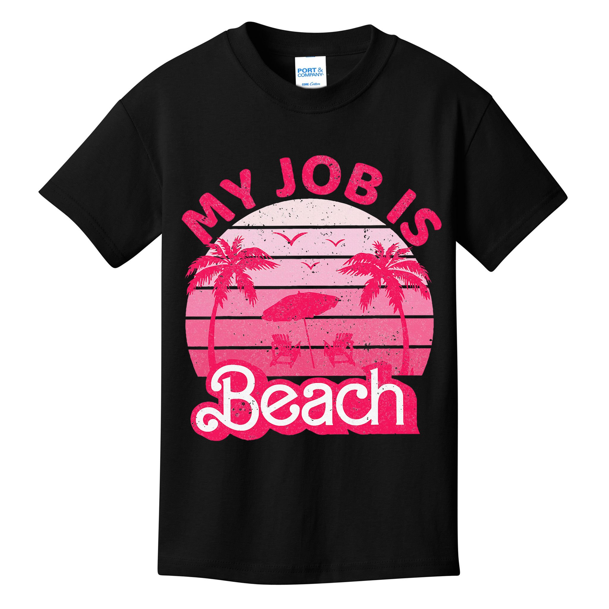 My Job Is Beach Retro Vintage Funny Gift Beach Jobs Kids T-Shirt