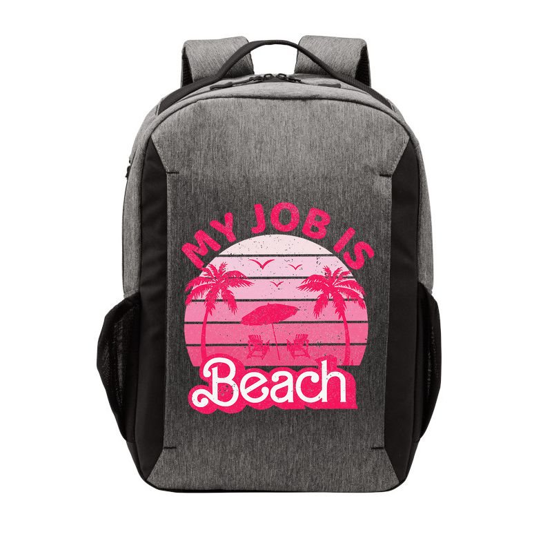 My Job Is Beach Retro Vintage Funny Gift Beach Jobs Vector Backpack