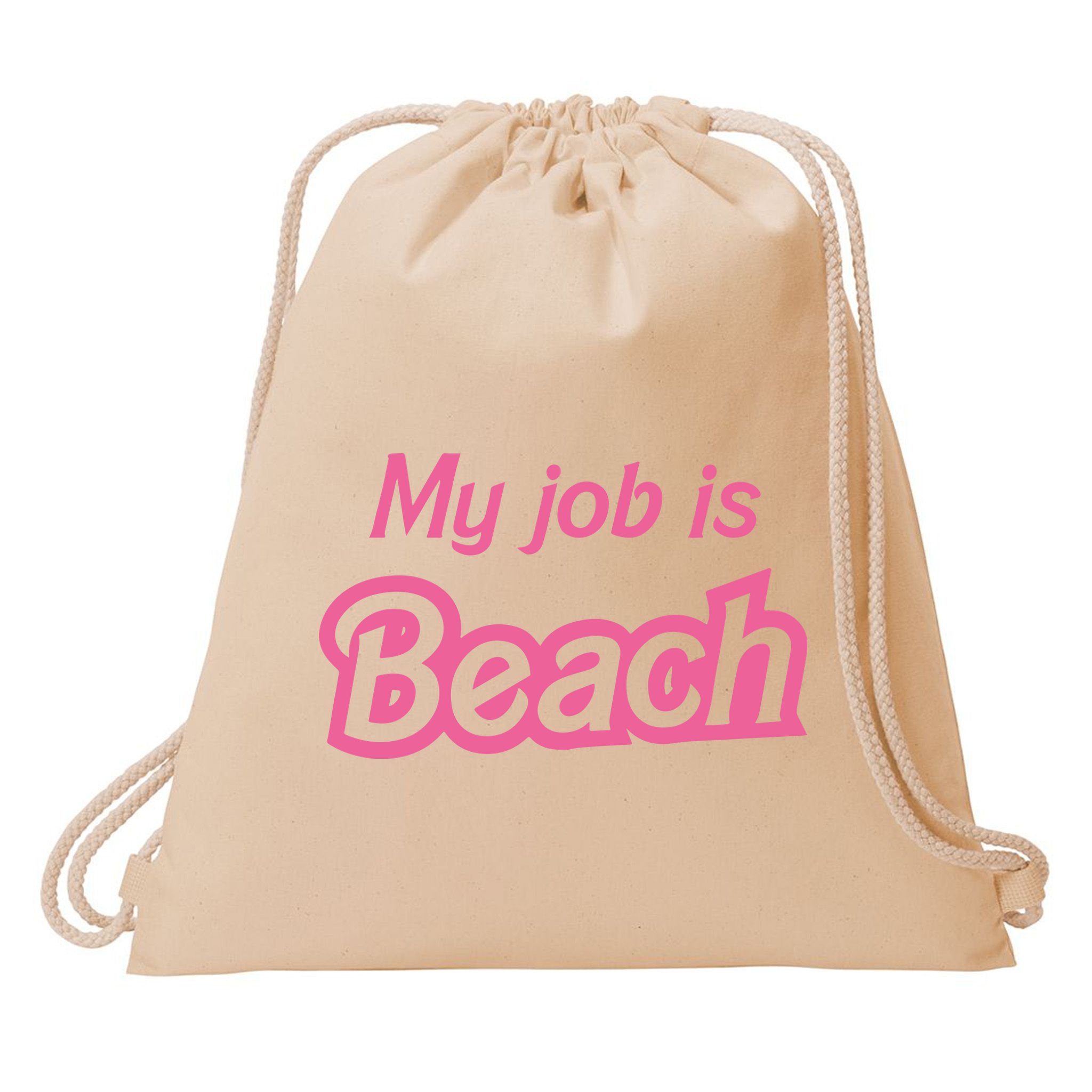 My Job Is Beach Drawstring Bag