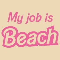 My Job Is Beach Drawstring Bag